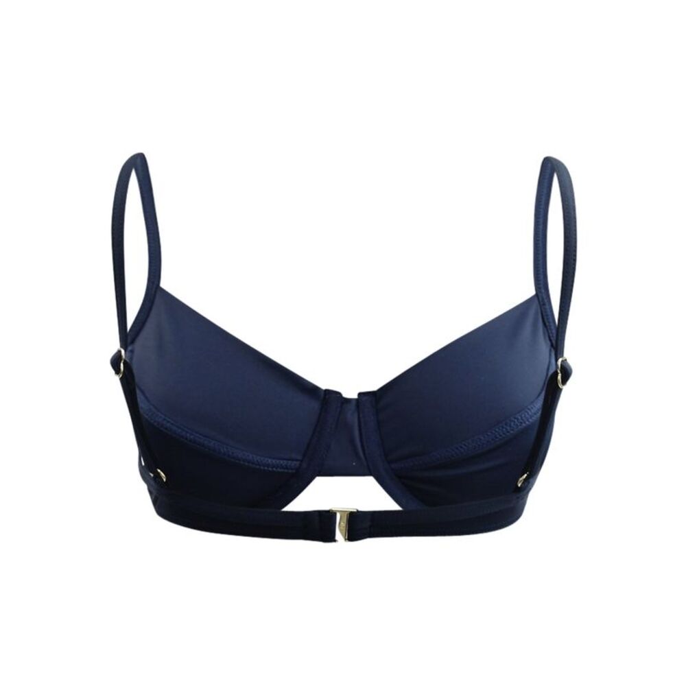 MICHAEL Michael Kors Women's Solid Underwire Swim Top (S, New Navy) - Picture 2 of 3